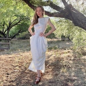Vintage white floral silky gown
